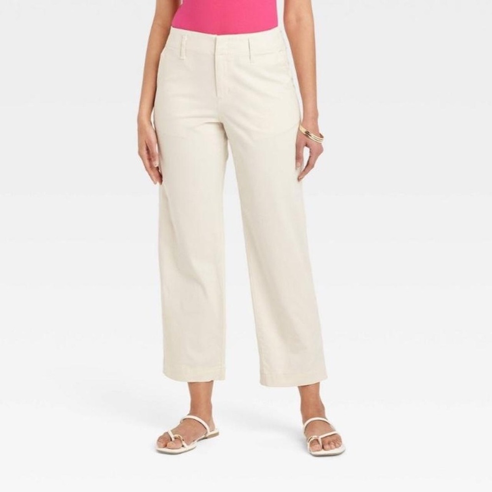 A New Day Women's Cream Wide Leg Trousers
